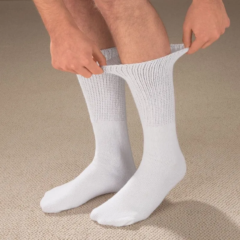 Cuzcare Diabetic Socks Seamless Breathable Cotton Theraputic Mid-calf Stockings