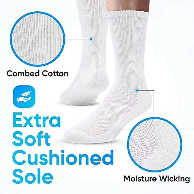 Cuzcare Diabetic Socks Seamless Breathable Cotton Theraputic Mid-calf Stockings