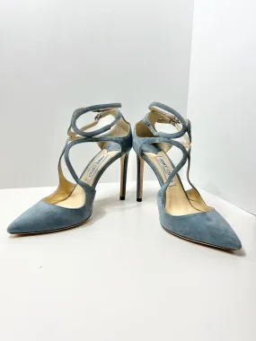 Jimmy Choo Lancer 100 Suede Pumps, Blue 39.5