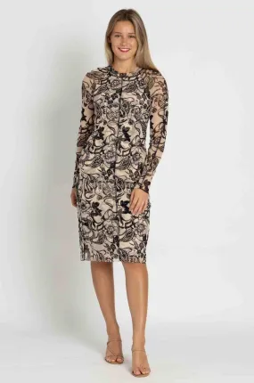 Marc Cain - Print Mesh High Neck Dress