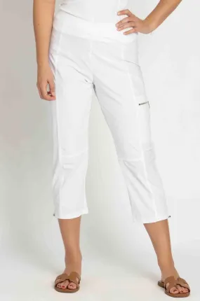 Paula Ryan - Slouch Waist Clam Digger Capri in White