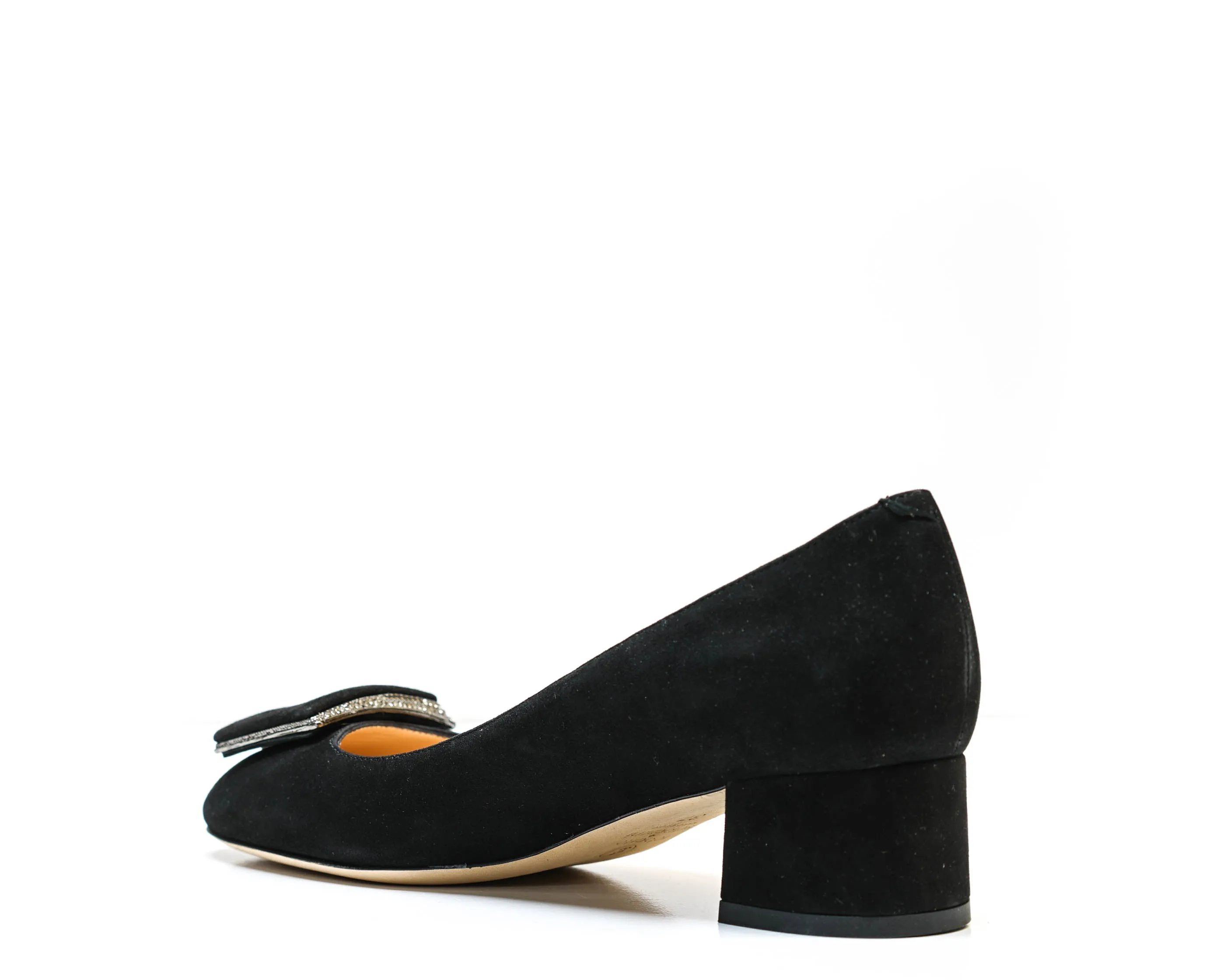 Roberto Serpentini Women's Black Detail Suede Heels 25122 - Now $190