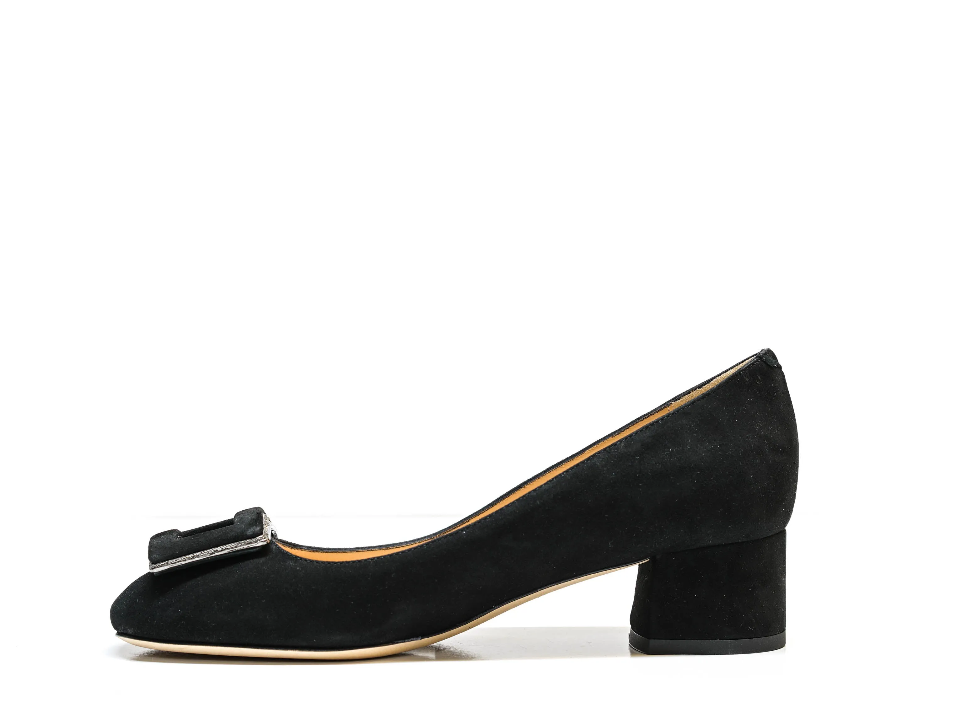 Roberto Serpentini Women's Black Detail Suede Heels 25122 - Now $190