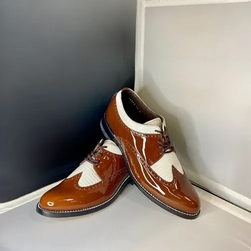 Stacy Baldwin Patent Lizard Brown/White 162237-1